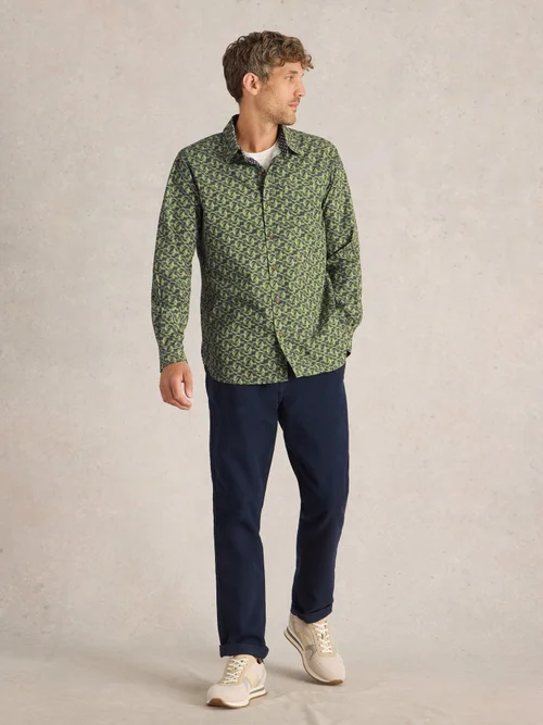 Hemd Finsbury mit Koi Karpfen Print - Green Pr - M Bild 2