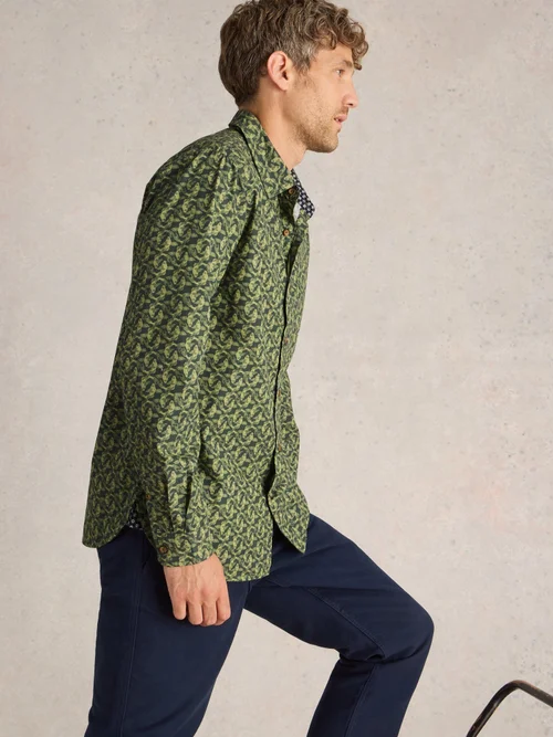 Hemd Finsbury mit Koi Karpfen Print - Green Pr - M Bild 3