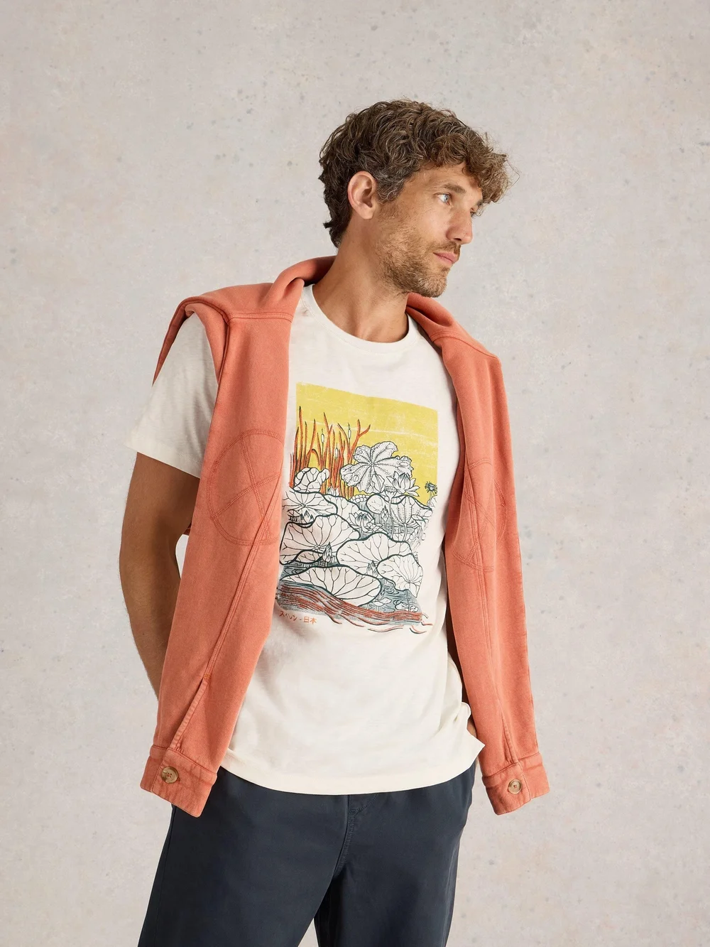 T-Shirt Abersoch mit Seerosenmotiv - White Pr - XL Bild 1