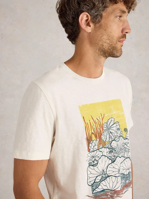 T-Shirt Abersoch mit Seerosenmotiv - White Pr - S Bild 3