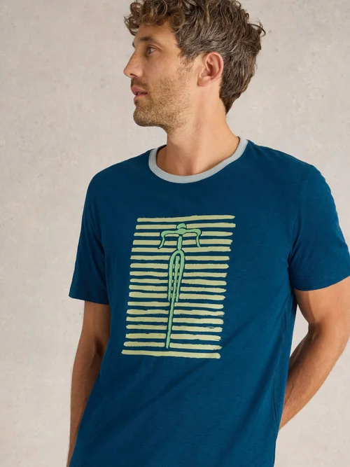 T-Shirt Abersoch mit Bike-Motiv - Blue Pr - XXXL Bild 3
