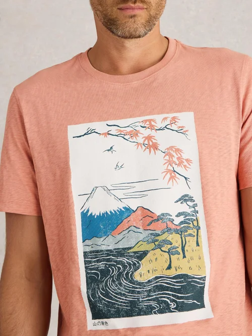 T-Shirt mit Bergmotiv - Pink Pr - XS Bild 3
