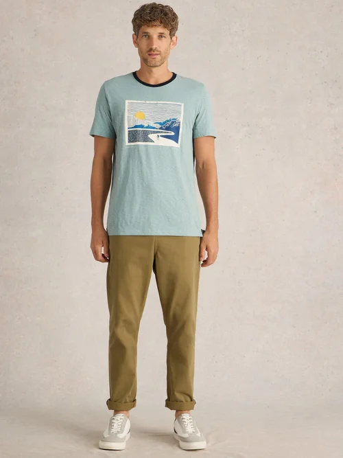 T-Shirt mit Radtourmotiv - Blue Pr - XXL Bild 2
