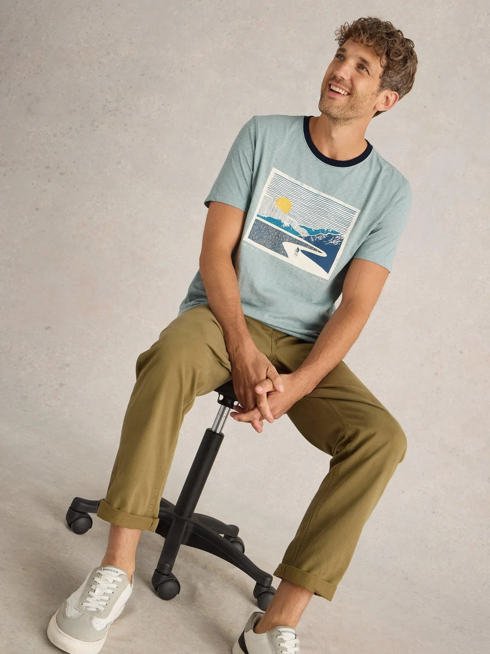 T-Shirt mit Radtourmotiv - Blue Pr - XXL Bild 1