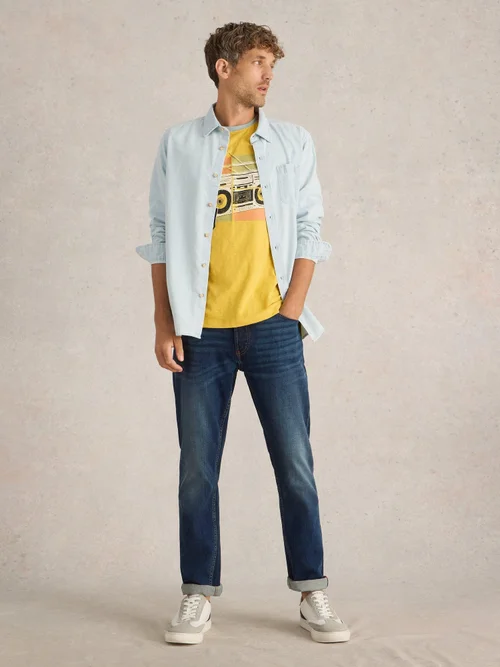 T-Shirt mit Stereomotiv - Yellow Pr - XXXL Bild 2