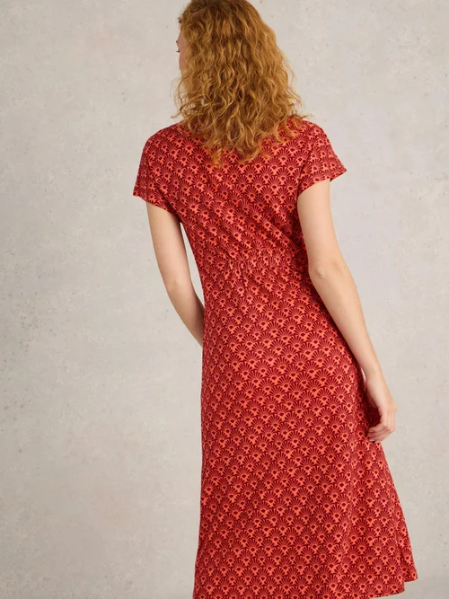 Jerseykleid Ellie aus Leinenmischung - Red Mlt - 52/R Bild 4