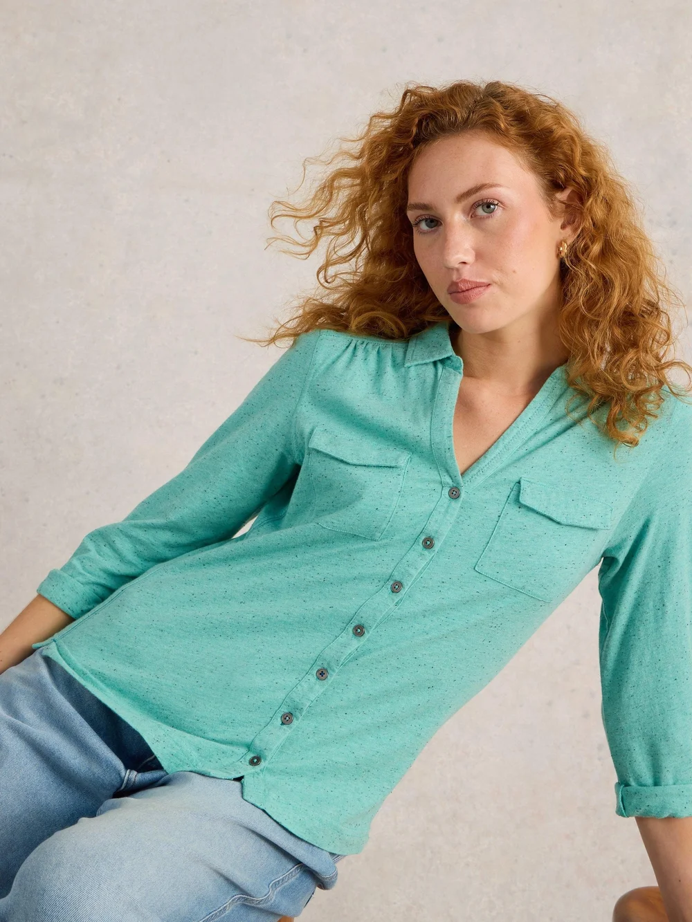 Jerseybluse Annie mit Taschen - Brt Blue - 52 Bild 1
