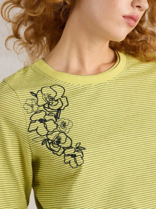 Besticktes Langarmshirt Clara - Yellow Mlt - 52 Bild 3