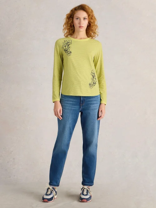 Besticktes Langarmshirt Clara - Yellow Mlt - 52 Bild 2