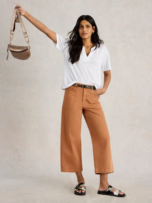 7/8-Jeans Tia mit weitem Bein - Dark Tan - 46/R Bild 2