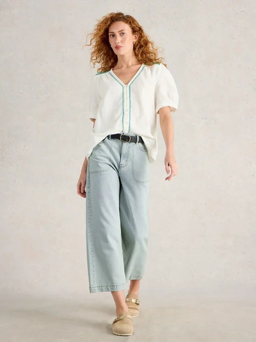 7/8-Jeans Tia mit weitem Bein - Lgt Denim - 46/R Bild 2