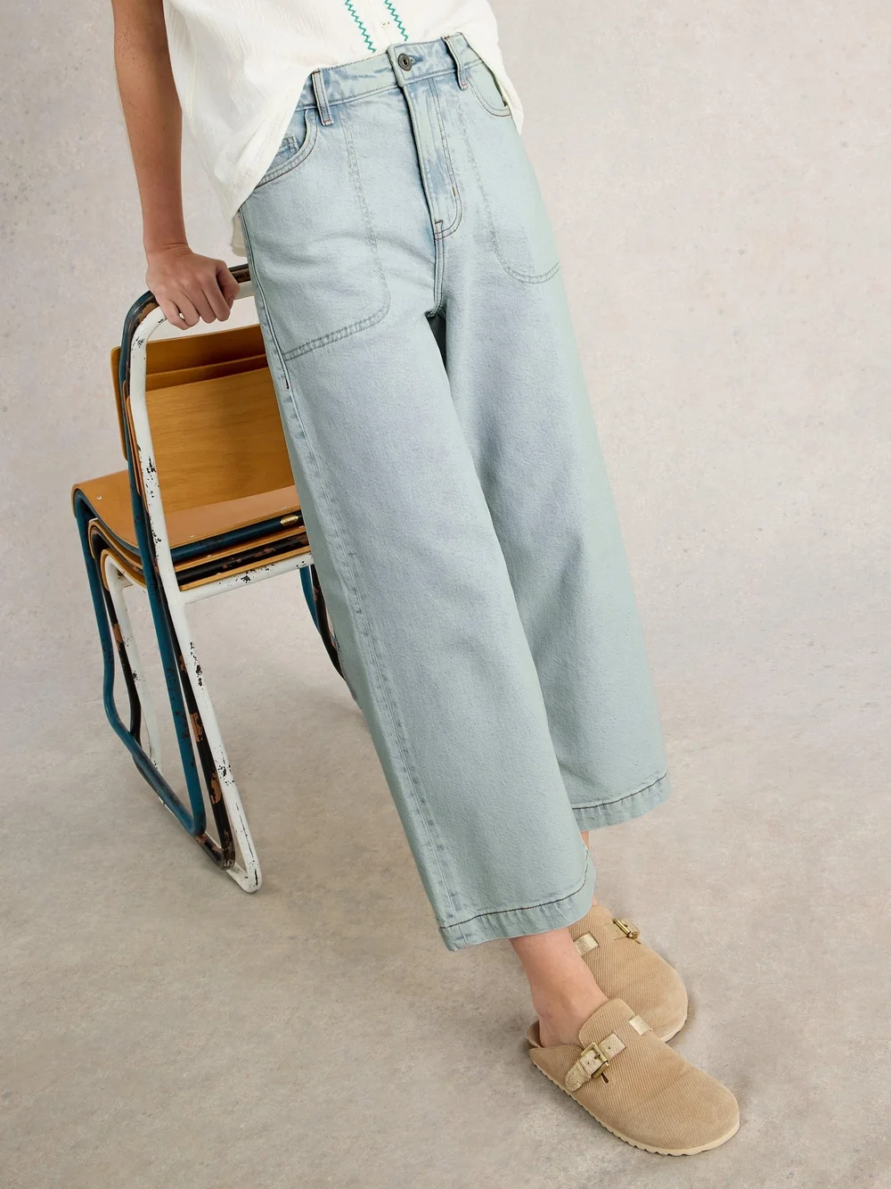 7/8-Jeans Tia mit weitem Bein - Lgt Denim - 46/R Bild 1