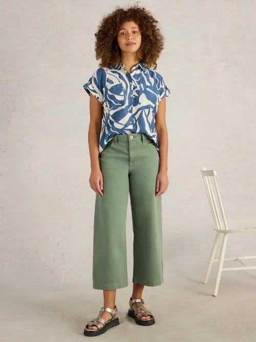 7/8-Jeans Tia mit weitem Bein - Mid Green - 44/R Bild 2