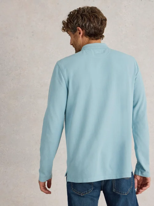 Langarm-Polohemd Utility - Lgt Blue - S Bild 4
