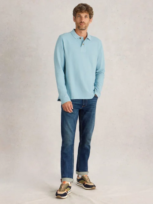 Langarm-Polohemd Utility - Lgt Blue - XXL Bild 2