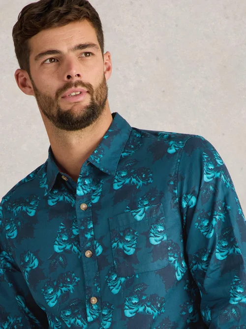 Floral bedrucktes Hemd - Blue Pr - XXXL Bild 3