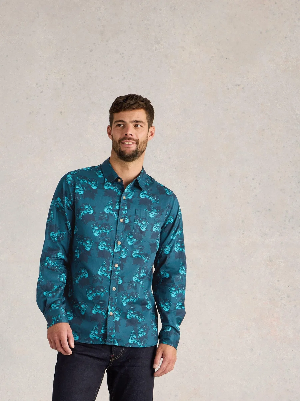 Floral bedrucktes Hemd - Blue Pr - XXXL Bild 1