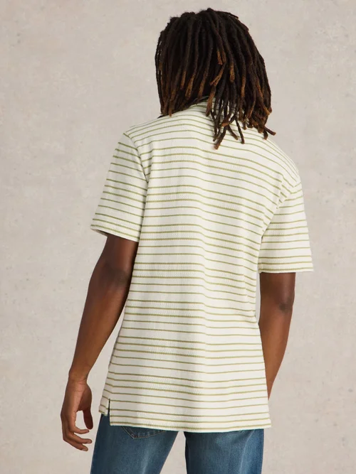 Gestreiftes Jacquard-Polohemd - White Mlt - XXXL Bild 4