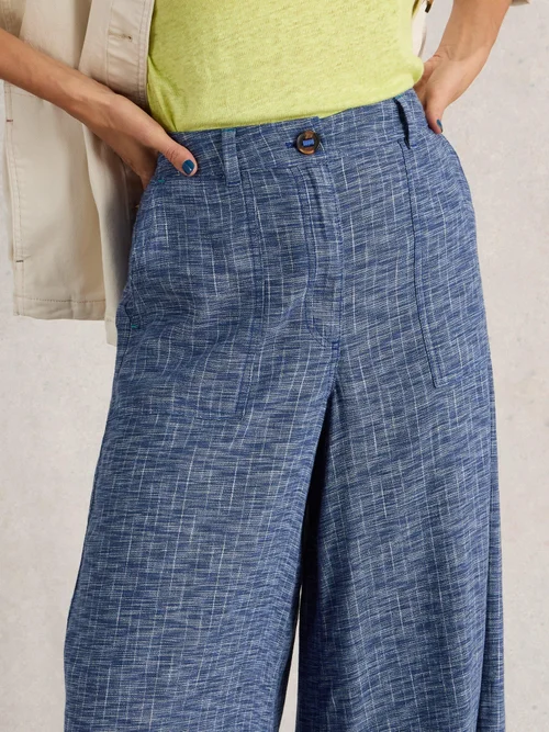 Culotte Roxy aus Leinenmischung - Blue Mlt - 52/R Bild 3