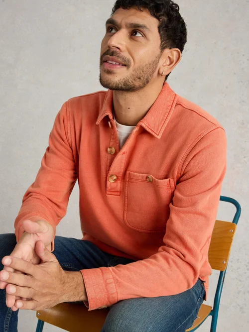 Longsleeve Polohemd Brampton - Dk Orange - S Bild 3