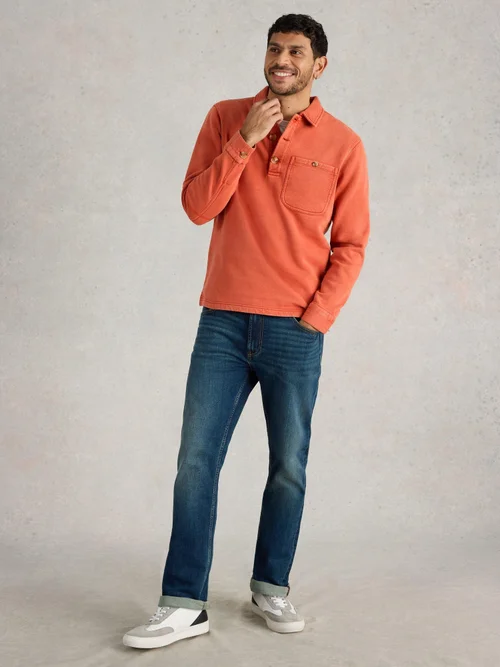 Longsleeve Polohemd Brampton - Dk Orange - S Bild 2