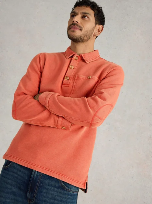 Longsleeve Polohemd Brampton - Dk Orange - S Bild 1