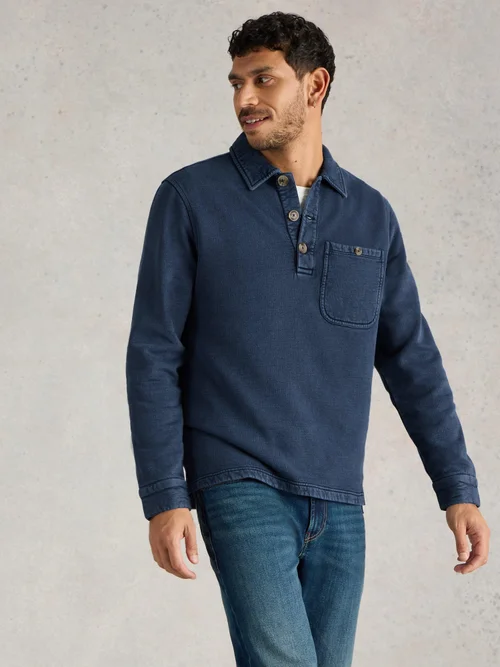 Longsleeve Polohemd Brampton - Indigo Ble - XXXL Bild 3