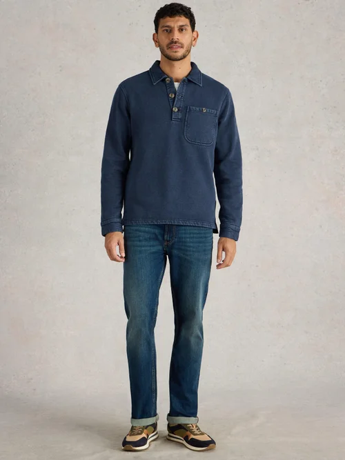 Longsleeve Polohemd Brampton - Indigo Ble - XXXL Bild 2