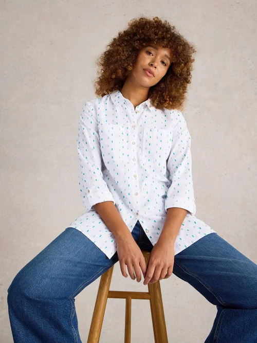 Lange Bluse Sophie - Ivory Mlt - 52/R Bild 1