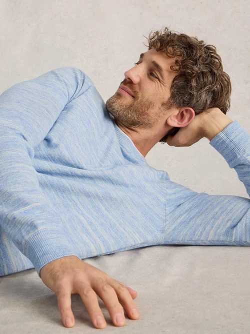 Pullover Henderson in Spacedye-Optik - Lgt Blue - XXXL Bild 1