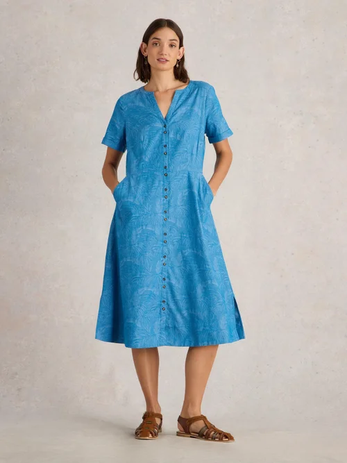 Kleid Iris aus Baumwoll-Jacquard - Chamb Blue - 36/R Bild 2