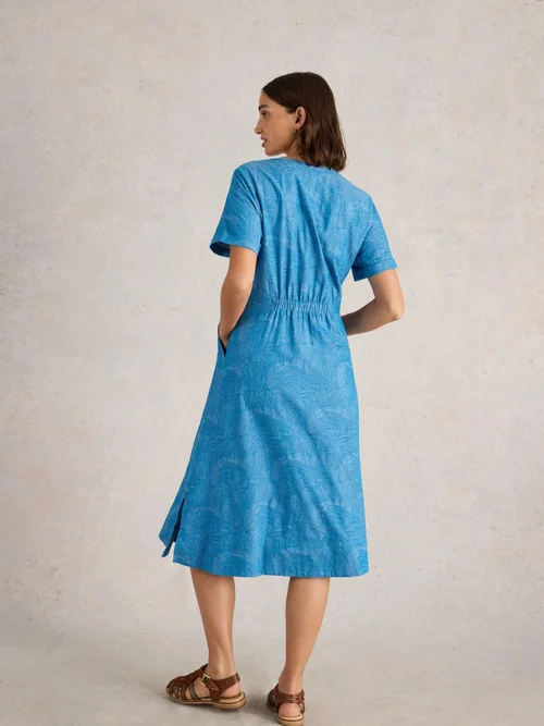 Kleid Iris aus Baumwoll-Jacquard - Chamb Blue - 36/R Bild 4
