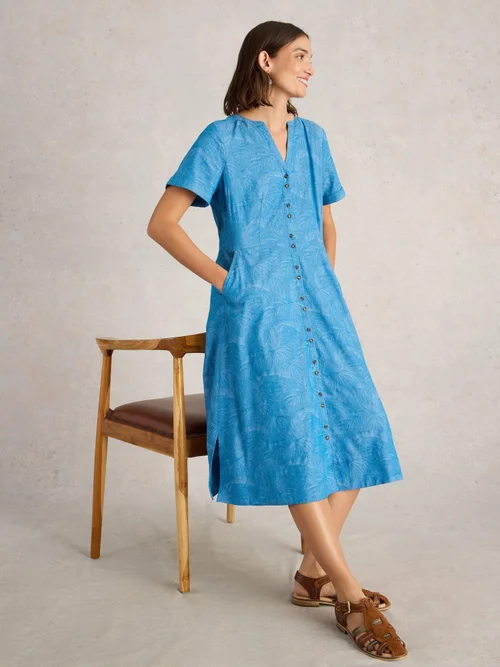 Kleid Iris aus Baumwoll-Jacquard - Chamb Blue - 36/R Bild 1