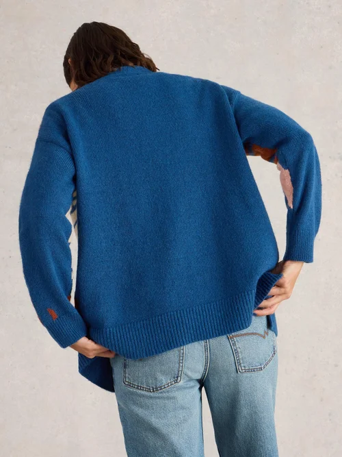 Lange Strickjacke Louisa - Blue Mlt - XL Bild 4