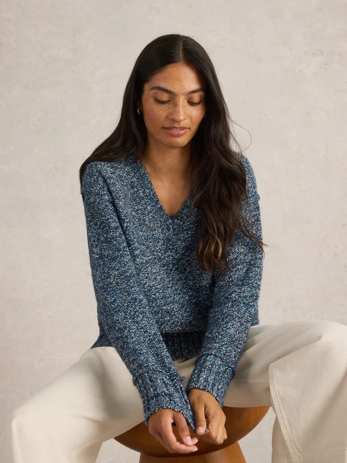 Pullover mit V-Ausschnitt - Dark Navy - 52 Bild 3