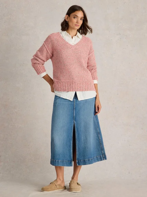 Pullover mit V-Ausschnitt - Lgt Pink - 42 Bild 2