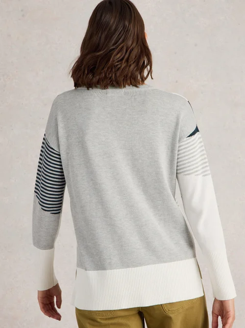 Pullover Olive mit abstraktem Muster - Grey Mlt - 50 Bild 4