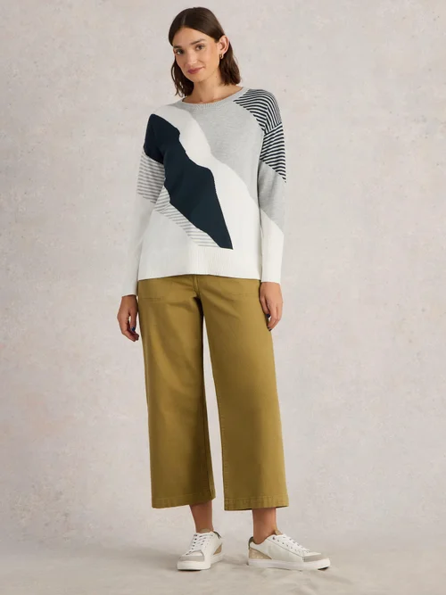 Pullover Olive mit abstraktem Muster - Grey Mlt - 52 Bild 2