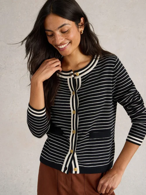 Gestreifte Strickjacke Charlotte - Blk Mlt - 52 Bild 3