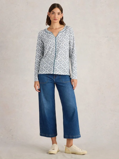 Besticktes Langarmshirt Nelly - Blue Pr - 50 Bild 2