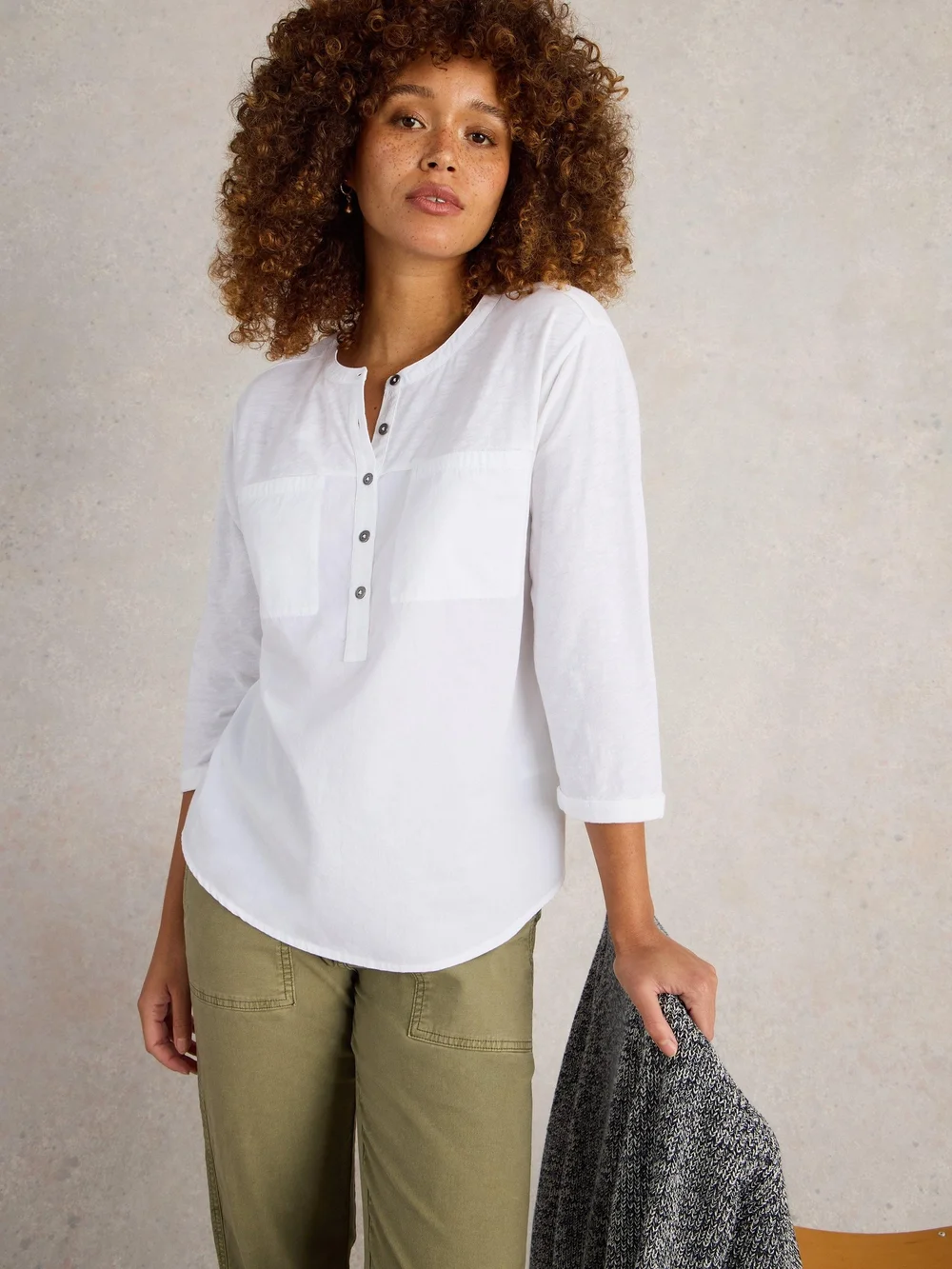Langarmshirt Beth mit 3/4-Ärmeln - Bril White - 52 Bild 1