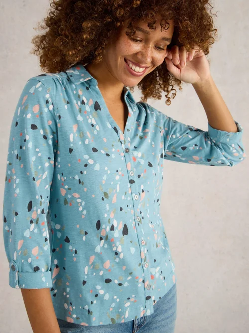 Jerseybluse Annie - Teal Pr - 52 Bild 3