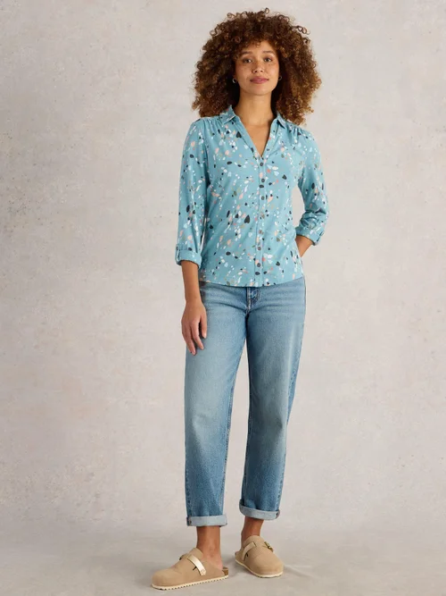 Jerseybluse Annie - Teal Pr - 52 Bild 2