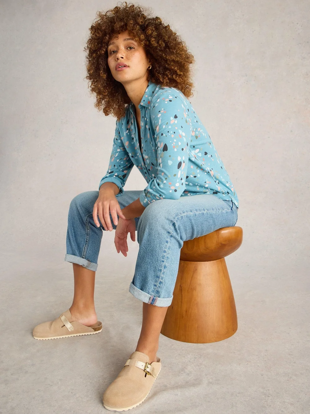 Jerseybluse Annie - Teal Pr - 52 Bild 1