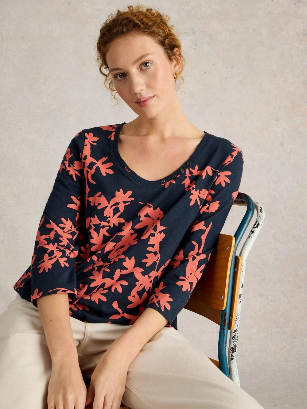 Langarmshirt Nadia mit 3/4-Ärmeln - Blue Pr - 52 Bild 1