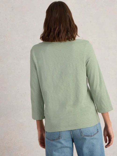 Langarmshirt Nadia mit 3/4-Ärmeln - Khaki Grn - 46 Bild 4