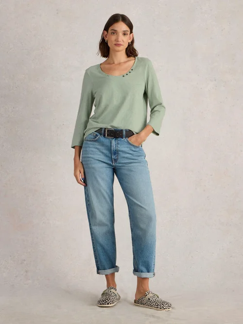 Langarmshirt Nadia mit 3/4-Ärmeln - Khaki Grn - 52 Bild 2