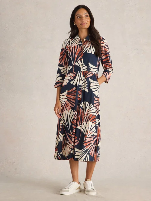 Hemdblusenkleid Rua aus Jersey - Navy Multi - 52/R Bild 2