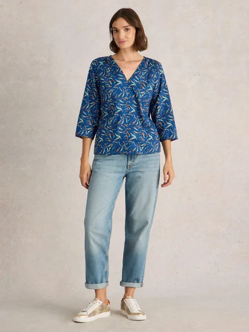 Bluse Rae aus Bio-Baumwolle - Blue Pr - 46 Bild 2