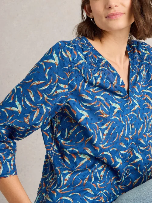 Bluse Rae aus Bio-Baumwolle - Blue Pr - 46 Bild 3